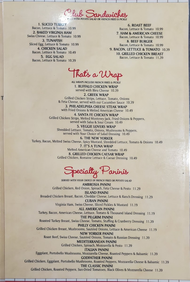 Ambrosia Diner Menu - Image 5